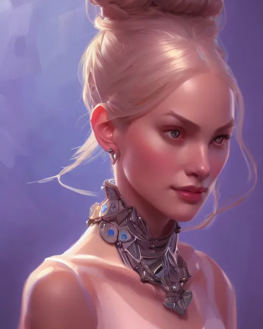 Image similar to Jenny Garfield female character, closeup, cute, modern, intricate, elegant, highly detailed, digital painting, artstation, concept art, matte, sharp focus, illustration, hearthstone, art by Artgerm and Greg Rutkowski and Alphonse Mucha