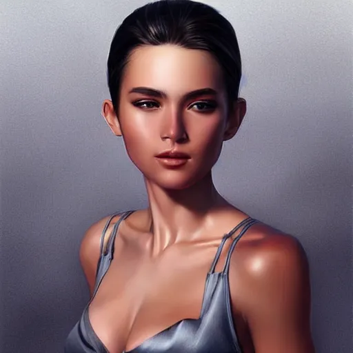 Image similar to a gourgeous digital influencer in the style of stefan kostic, realistic, full body, sharp focus, 8 k high definition, insanely detailed, intricate, elegant, art by stanley lau and artgerm