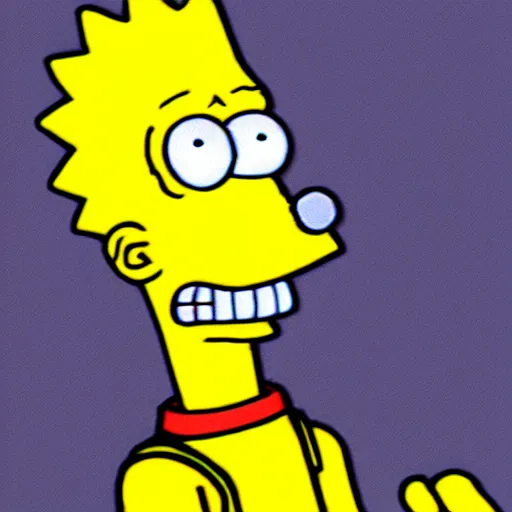 Prompt: Bart Simpson redesign animation cell vhs quality