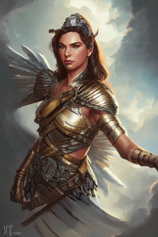 Image similar to amazon valkyrie athena, d & d, fantasy, portrait, highly detailed, headshot, digital painting, trending on artstation, concept art, sharp focus, illustration, art by artgerm and greg rutkowski and magali villeneuve