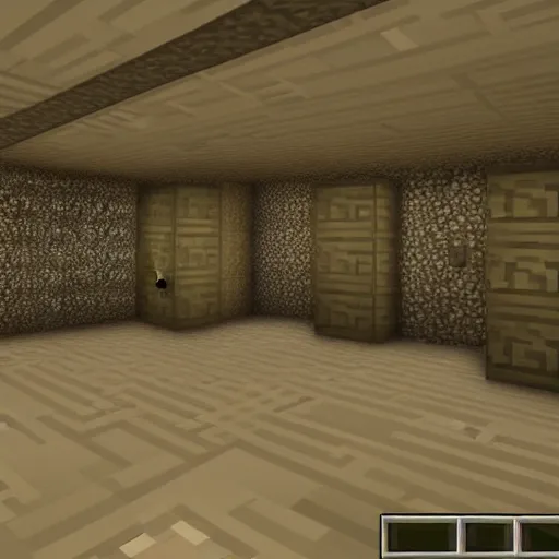 Prompt: Backrooms in Minecraft