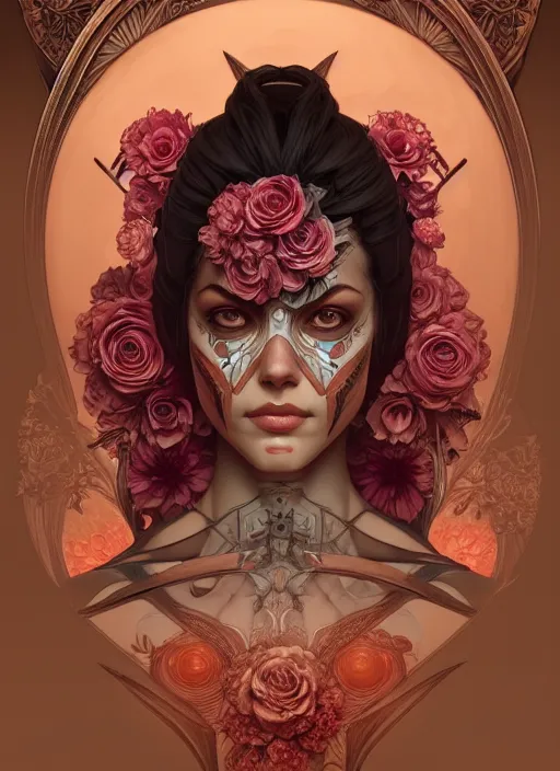 Image similar to symmetry!! portrait of floral! borderlands 3 psycho, intricate, elegant, highly detailed, digital painting, artstation, concept art, smooth, sharp focus, illustration, art by artgerm and greg rutkowski and alphonse mucha, 8 k