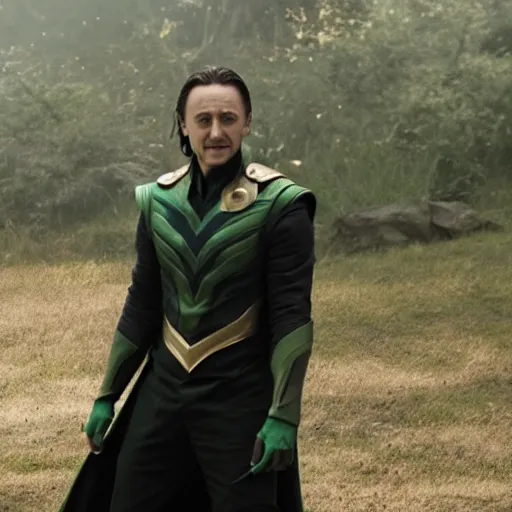 Prompt: film still of Tom Felton as Loki in Avengers Infinity War