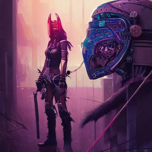 Image similar to cyberpunk viking helmet mask warrior goddess robot ninja fantasy, art gta 5 cover, official fanart behance hd artstation by jesper ejsing, by rhads, makoto shinkai and lois van baarle, ilya kuvshinov, ossdraws