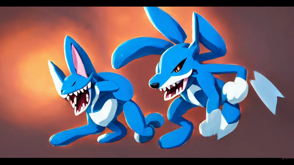 lucario, pokemon, smash bros, sharp, rendered in, Stable Diffusion