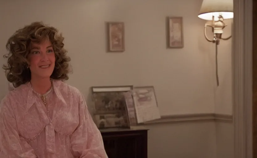 Prompt: Tom Hanks dressed as a woman as my mom, movie still frame, oscar nominated cinematography, volumetric lighting, 8k resolution, beautiful composition