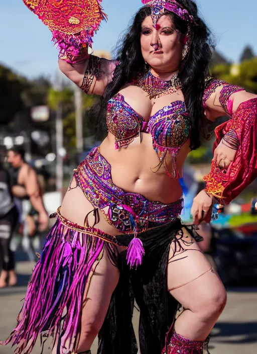 Image similar to bellydancer festival warrior curvy partygirl cinematic, vallejo, diego rivera