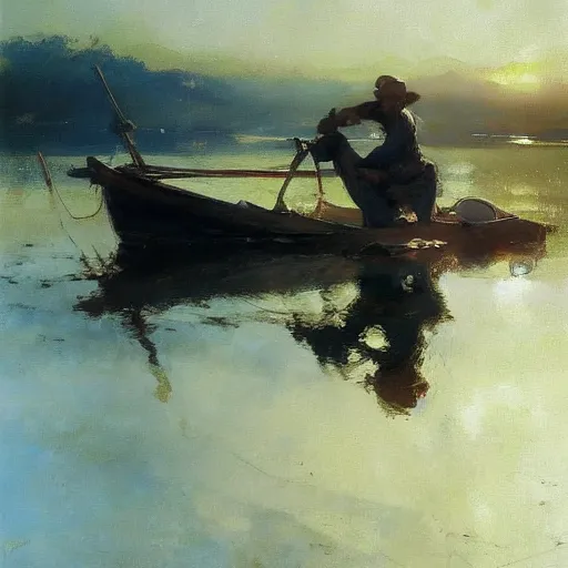 Image similar to oil painting of copper still by anders zorn, wonderful art by greg rutkowski, beautiful cinematic light, american romanticism by greg manchess, reflections and refraction, sunlight