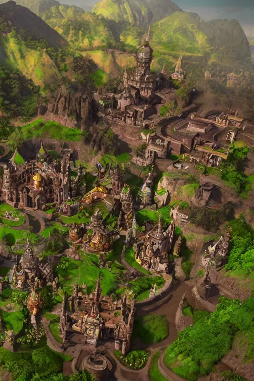 Image similar to Ouro Preto minas gerais artwork by dota2 Rendering with several goblins . full of details, by lol and warcraft, Matte painting, trending on artstation and unreal engine