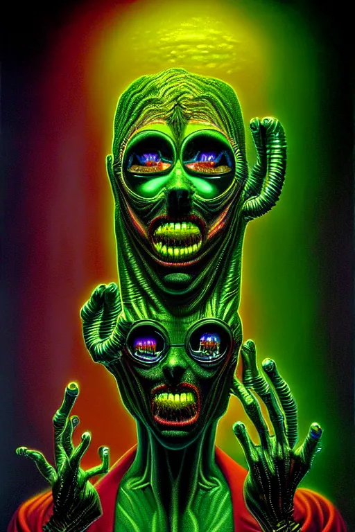 Image similar to a hyperrealistic painting of an electricity creature specter in the mansions lobby, cinematic horror by chris cunningham, lisa frank, richard corben, highly detailed, vivid color,