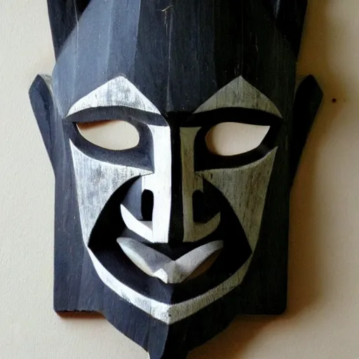 Prompt: symmetry!! ancient beautiful demon angle wooden mask