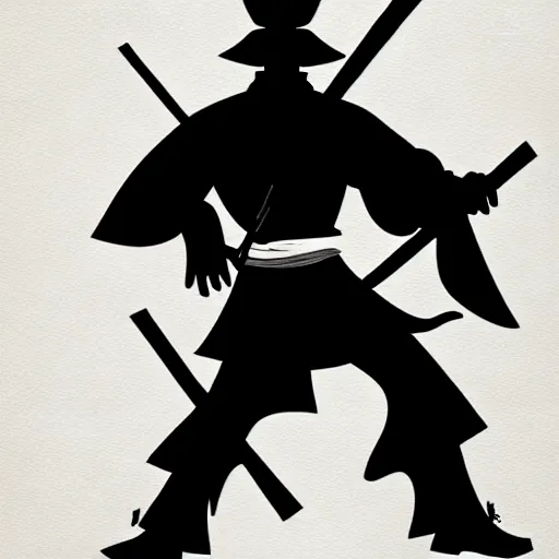 Image similar to silhouette of a bushido illustration, ink drawing style, vector art style, medium shot, intricate, elegant, highly detailed, digital art, ffffound, art by peter tang