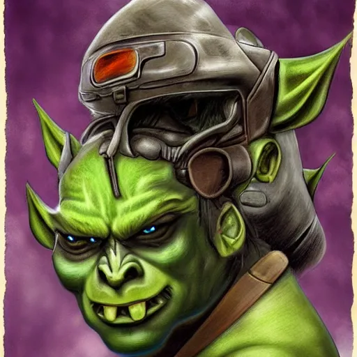 Image similar to soft airbrush art of an orc driving a motorcycle