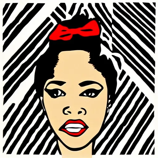 Prompt: african american remix of “Drowning Girl” by Roy Lichtenstein