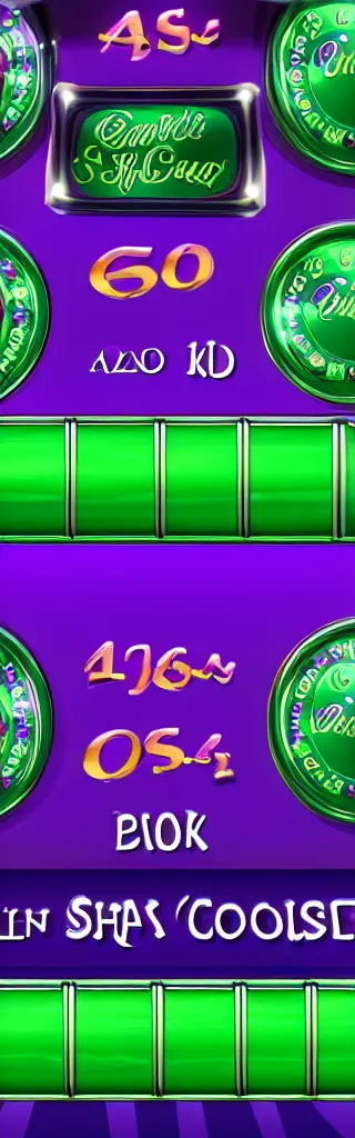 Prompt: purple and green casino slots, material design
