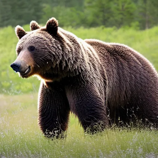 Prompt: cybernetically enhanced grizzly bear, photo, detailed, 4k