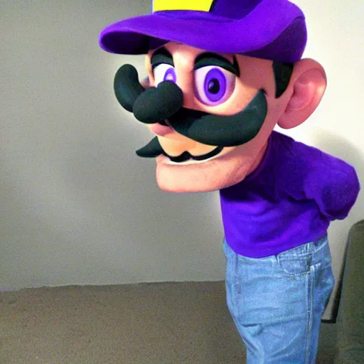 Prompt: waluigi as a real person