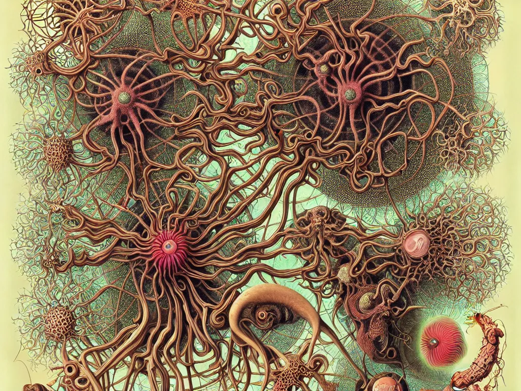 Image similar to neo surrealism, art by ernst haeckel and daniel martin diaz