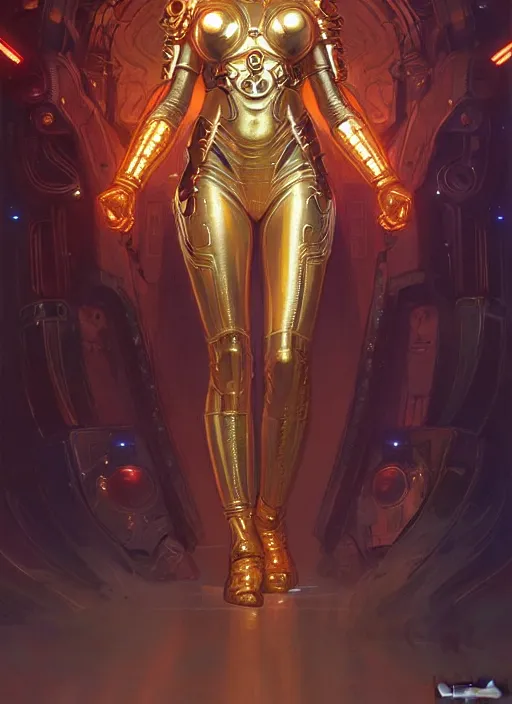 Prompt: the godess hera looking angry, sci - fi armour, tech wear, glowing lights, sci - fi, intricate, elegant, highly detailed, digital painting, artstation, concept art, smooth, sharp focus, illustration, art by artgerm and greg rutkowski and alphonse mucha