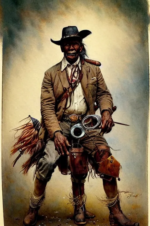 Prompt: (((((1950s wild west indian scout . muted colors.))))) by Jean-Baptiste Monge !!!!!!!!!!!!!!!!!!!!!!!!!!!