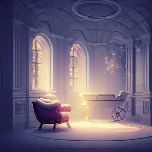 Image similar to beautiful digital fantasy illustration of a Birth Machine, lights in the night, highly detailed, soft lighting, rendered in octane, masterpiece, very very very aesthetic, exquisite marble details