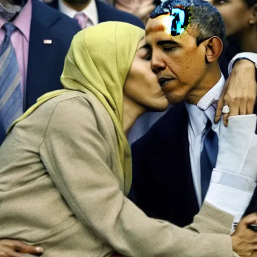 Image similar to obama kissing omar little, cctv footage