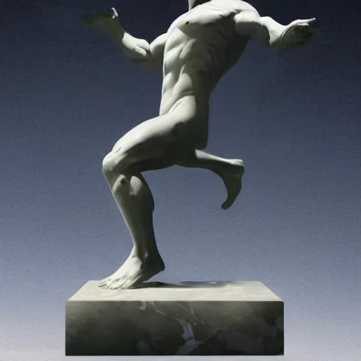 Prompt: a marble statue of Thanos