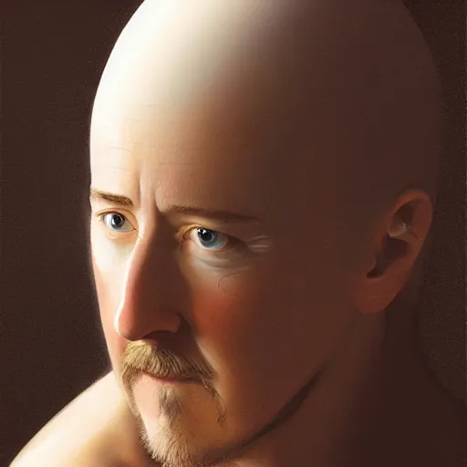 Prompt: edward norton as an egg with beautiful eggshell texture, highly detailed, dramatic lighting, concept art by caravaggio and greg rutkowski and artgerm