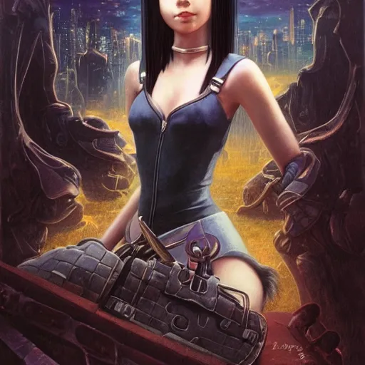 Image similar to Portrait of Princess Garnet from Final Fantasy IX, clayscence art, pitch black room, extremely detailed, oil on canvas, low-key neon lighting, realist, artstation, Blade Runner 2049, Roger Deakin’s cinematography, by J. C. Leyendecker and Peter Paul Rubens and Stephen Bauman,