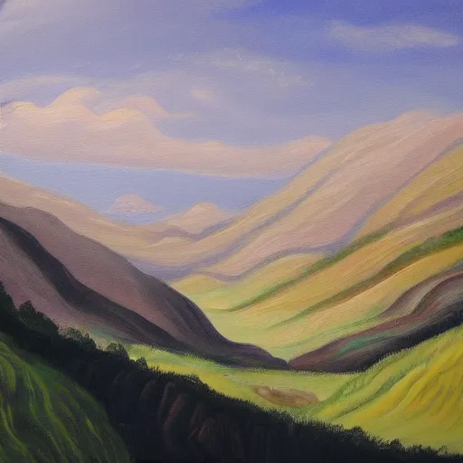 Prompt: A painting of a valley