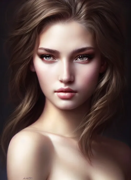 Image similar to a gorgeous female photo, professionally retouched, soft lighting, feather hair, realistic, smooth face, perfect eyes, wide angle, sharp focus on eyes, 8 k high definition, insanely detailed, intricate, elegant, art by artgerm and greg rutkowski and stefan kostic