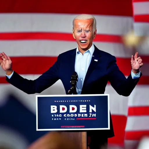 Prompt: Joe Biden giving a campaign speech