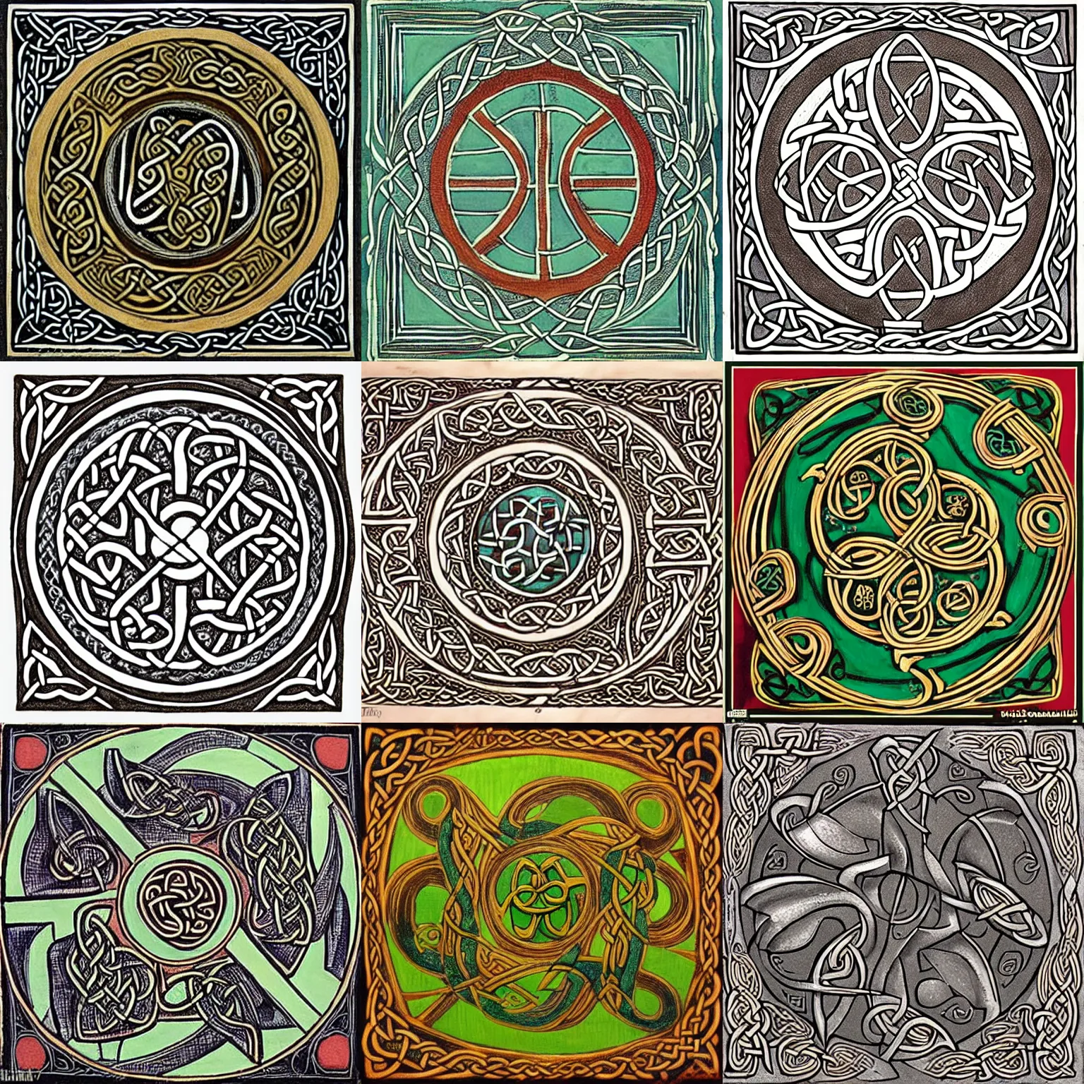 Prompt: celtic art in la tene style portraying the events of the lord of the rings
