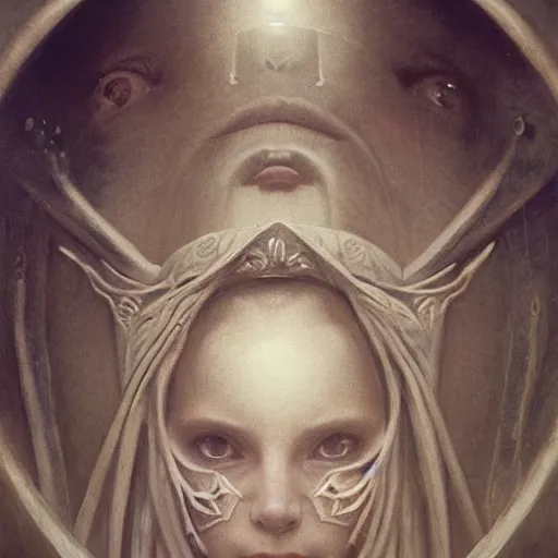 Prompt: detailed portrait of a scifi ghost, interior, filigree ornaments and greek architecture, artstation, bouguereau, beksinski, in africa, cinematic