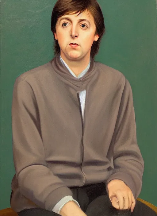 Prompt: a portrait painting of young paul mccartney by John Currin