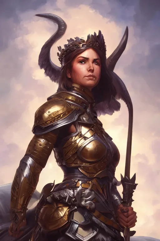 Image similar to amazon valkyrie athena, d & d, fantasy, portrait, highly detailed, headshot, digital painting, trending on artstation, concept art, sharp focus, illustration, art by artgerm and greg rutkowski and magali villeneuve