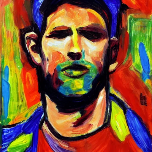 Prompt: giga chad portrait, expressionism