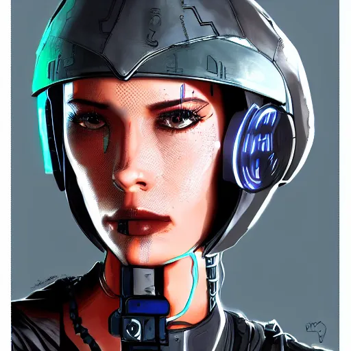 Prompt: a cyberpunk woman, there is a TV covering her head that she wears as a helmet, digital art, trending on artstation