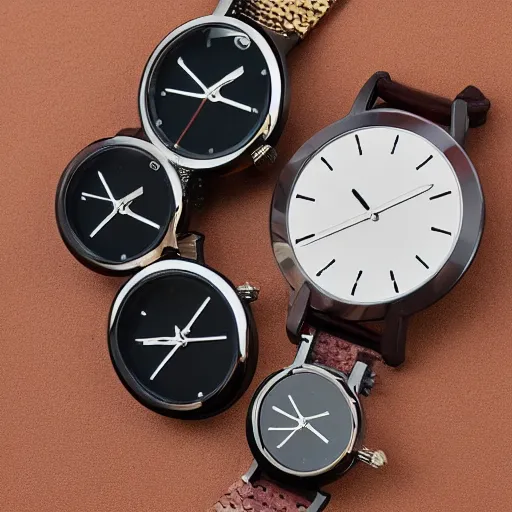 Image similar to a mirror watch with 3 faces and 3 watch bodies