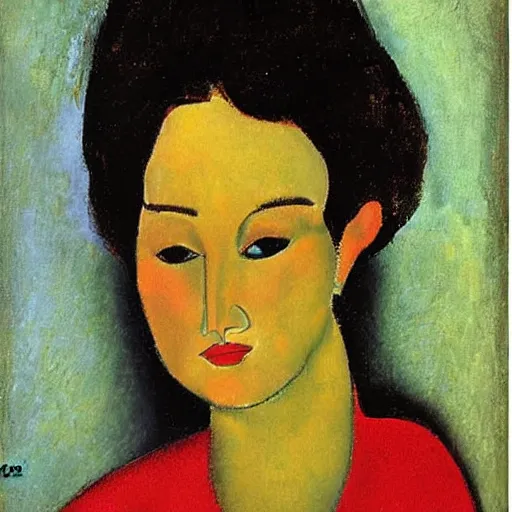 Image similar to Portrait of Dolly Parton by Amedeo Modigliani