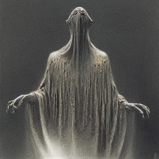 Prompt: lord of the ring mumakil concept, beksinski