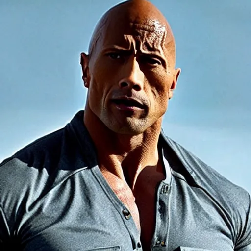 Prompt: film of Dwayne Johnson as cowboy