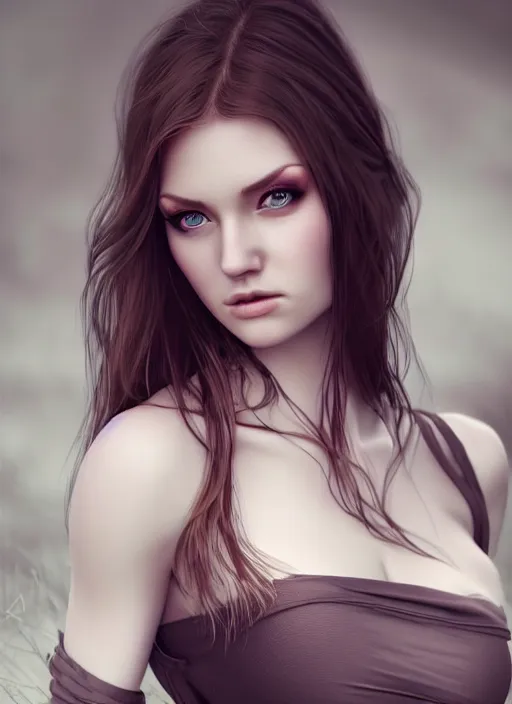 Prompt: a gorgeous scottish female photo, professionally retouched, soft lighting, realistic, smooth face, full body shot, torso, dress, perfect eyes, sharp focus on eyes, 8 k, high definition, insanely detailed, intricate, elegant, art by artgerm and jason chan