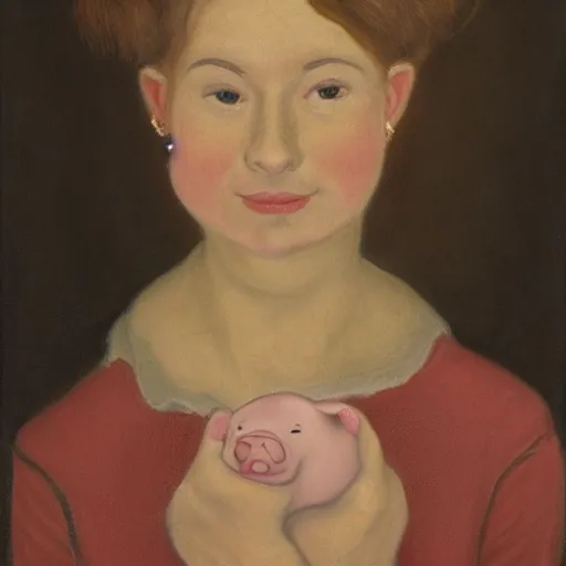 Image similar to portrait of female with piglet nose