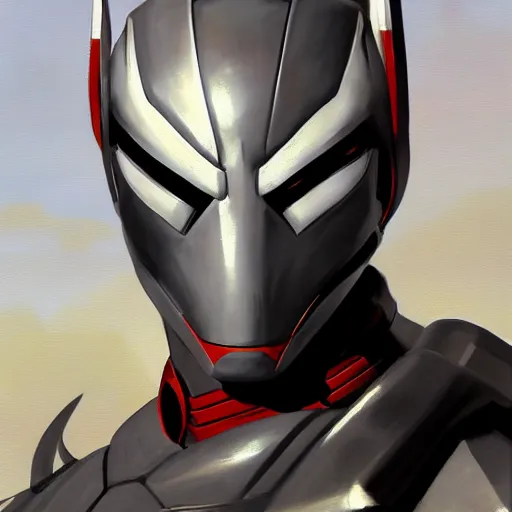 Image similar to greg manchess portrait painting of armored spiderman ultraman grey fox from metal gear cyborg gay japanese - american hybrid as overwatch character, medium shot, asymmetrical, profile picture, organic painting, sunny day, matte painting, bold shapes, hard edges, street art, trending on artstation, by huang guangjian and ail elvgren and sachin teng