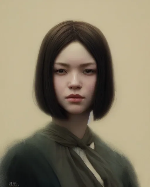 Prompt: a highly realistic, true to life portrait of a young woman, sharp focus, by ilya kuvshinov, leng jun, ruan jia, tom bagshaw, trending on artstation, cinematic lighting, hyper realism, octane render, 8 k, hyper detailed.