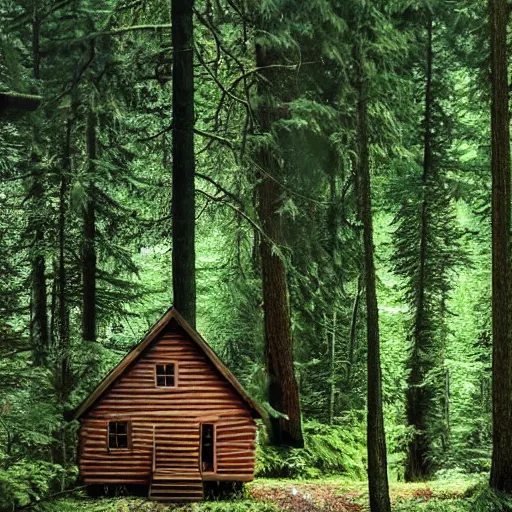 Image similar to cabin in the woods, hyper realistic, photograph, f 8. 0, 3 2 mm, kodak