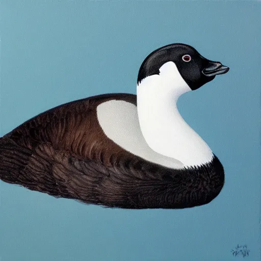 Image similar to “ detailed painting of a canada goose on a white background, very realistic ”