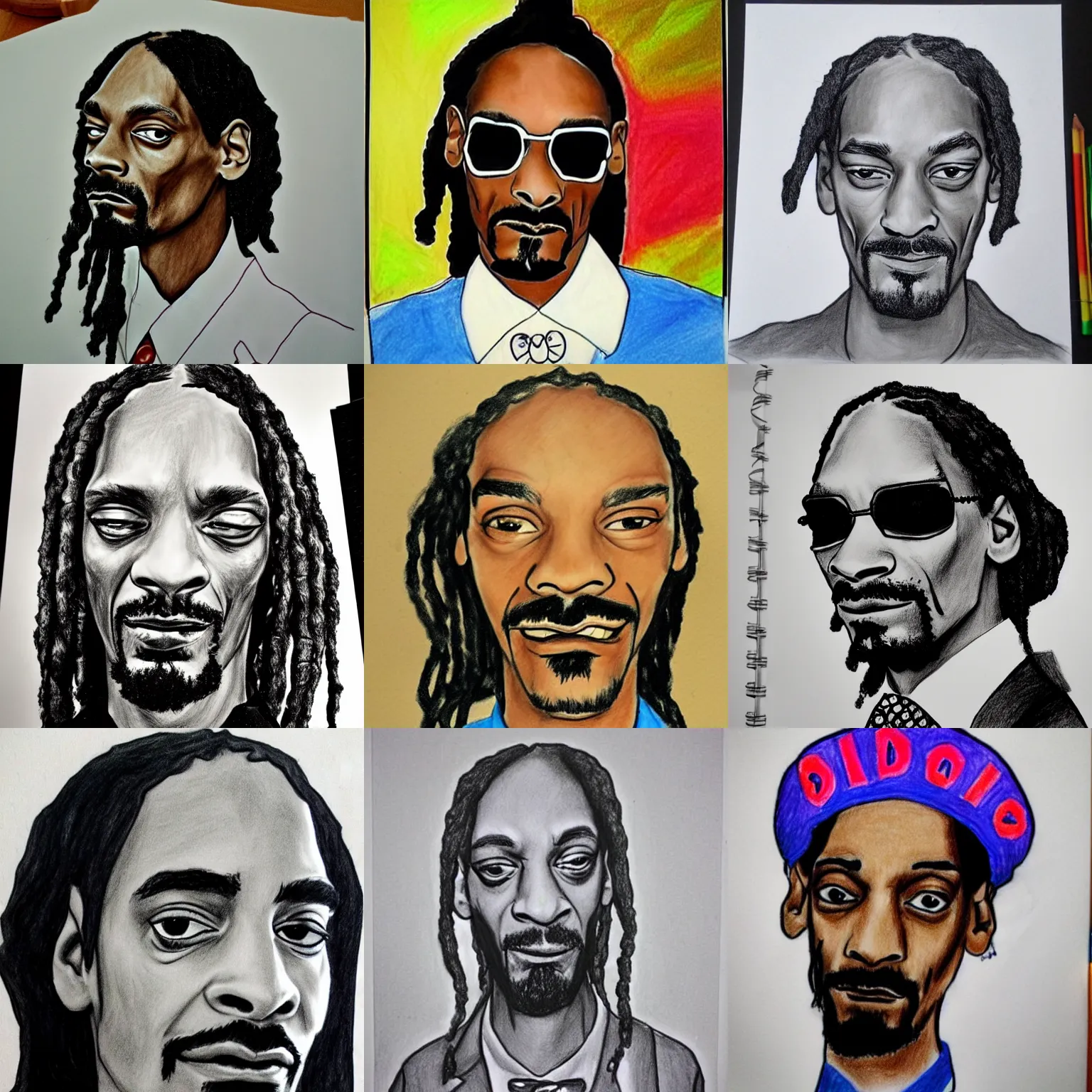 Prompt: a bad child's drawing of snoop dogg, childrens drawing 1 0 year old child drawing