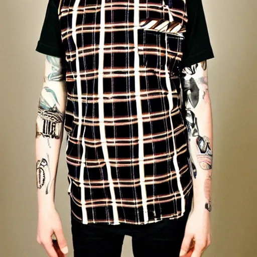 Image similar to teenage punk rock photography plaid skirt band shirt